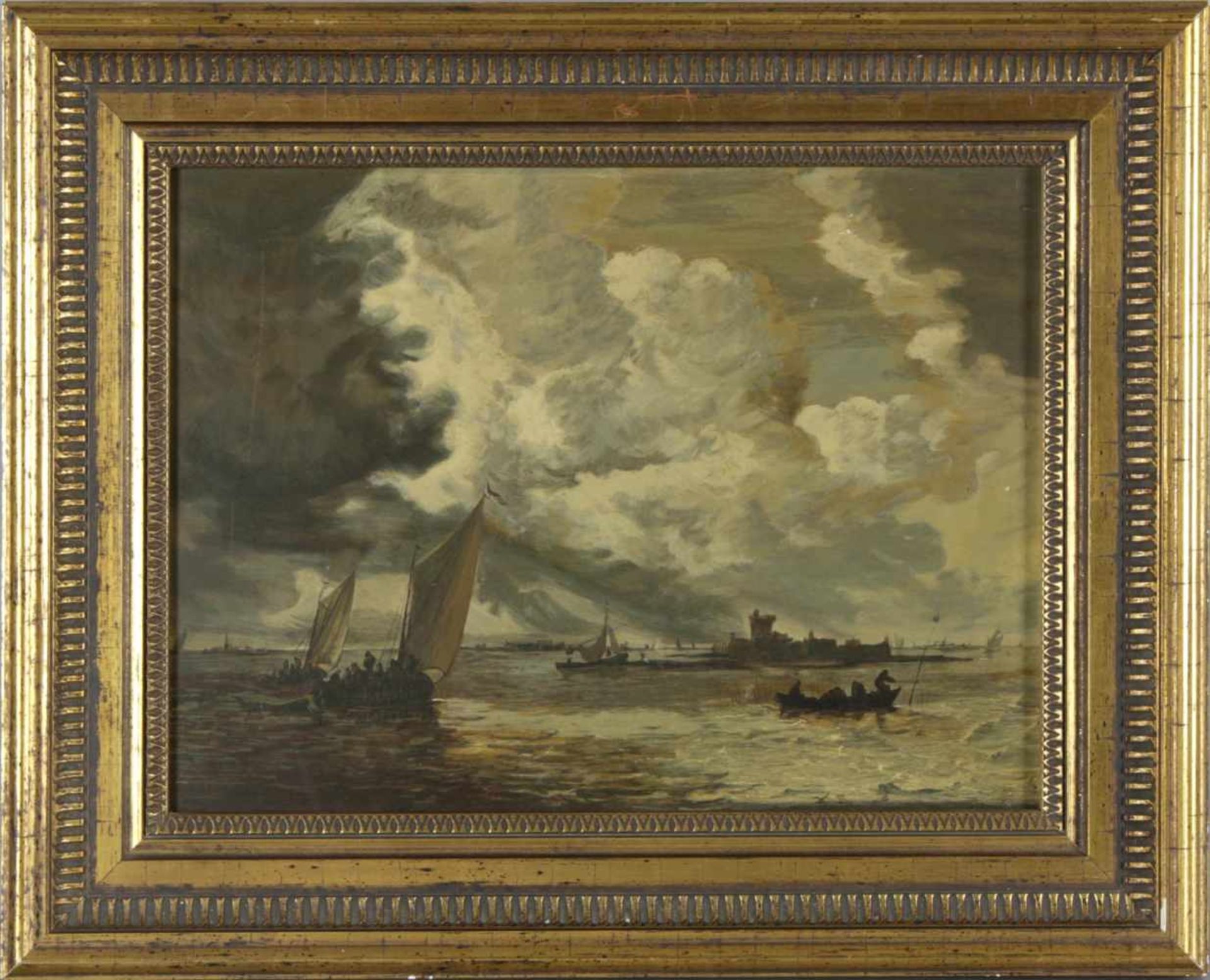 Dietz-Replik nach dem Gemälde "Flussmündung" von Jan van Goyen (Kunsthalle Bremen), auf