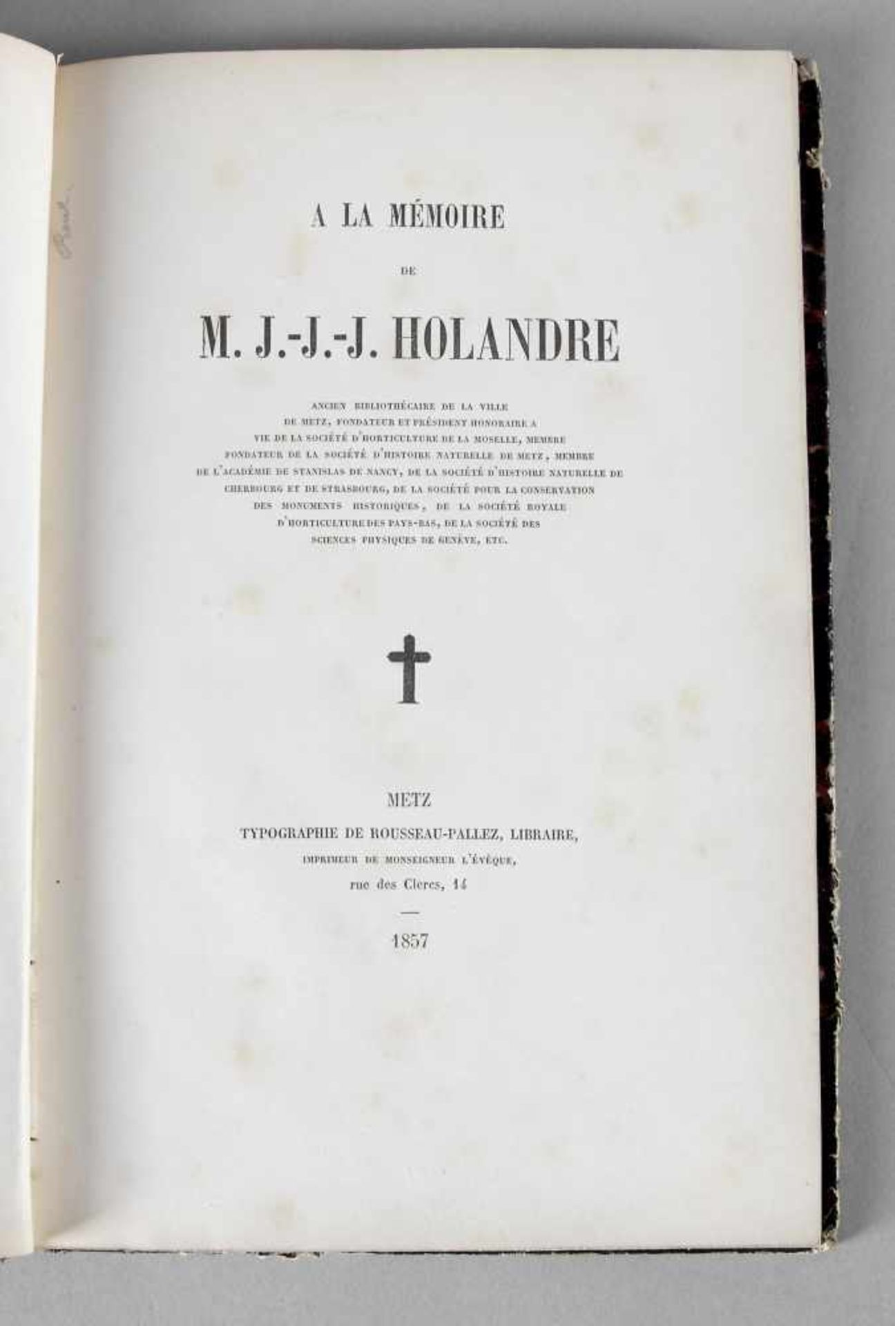 A la Mémoire de M. J.-J.-J. Holandre