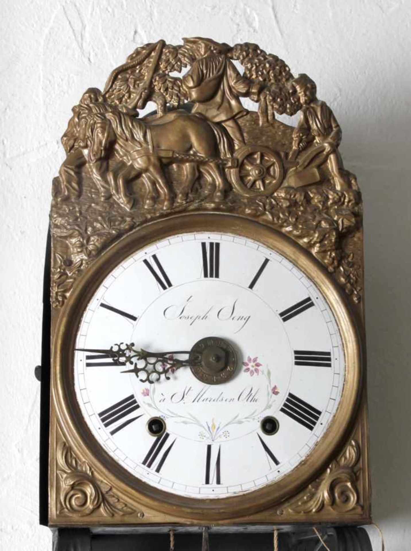 Comtoise-Uhr mit großem Pendel (Scheinkompensationspendel), Frankreich, um 1840-60 - Bild 2 aus 2