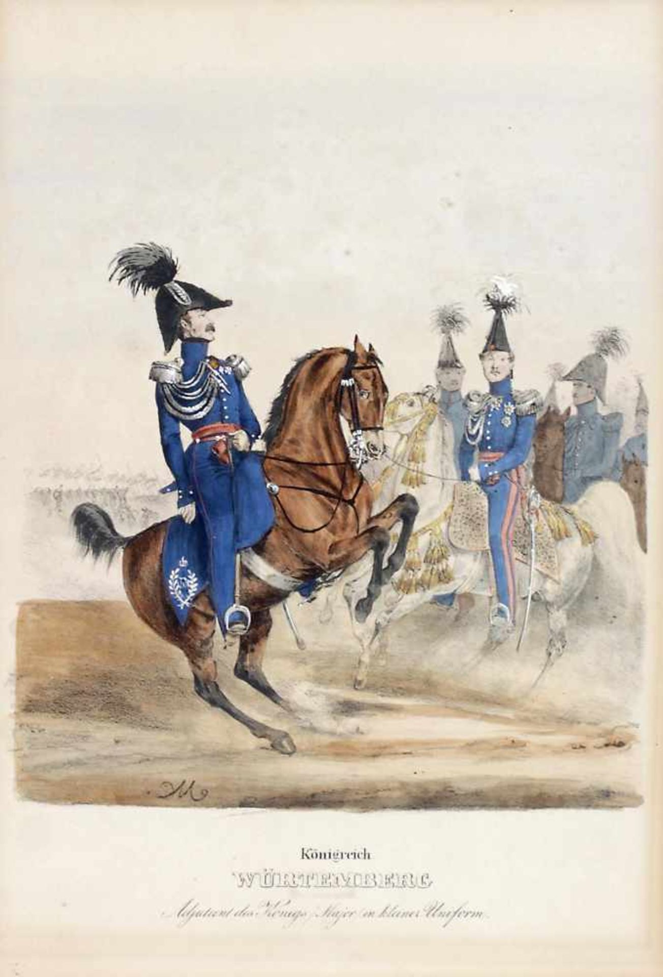 Sechs kol. Lithographien aus Eckert/Monten, 19. Jh.Königreich Württemberg: Leibgarde zu Pferd, - Bild 5 aus 5