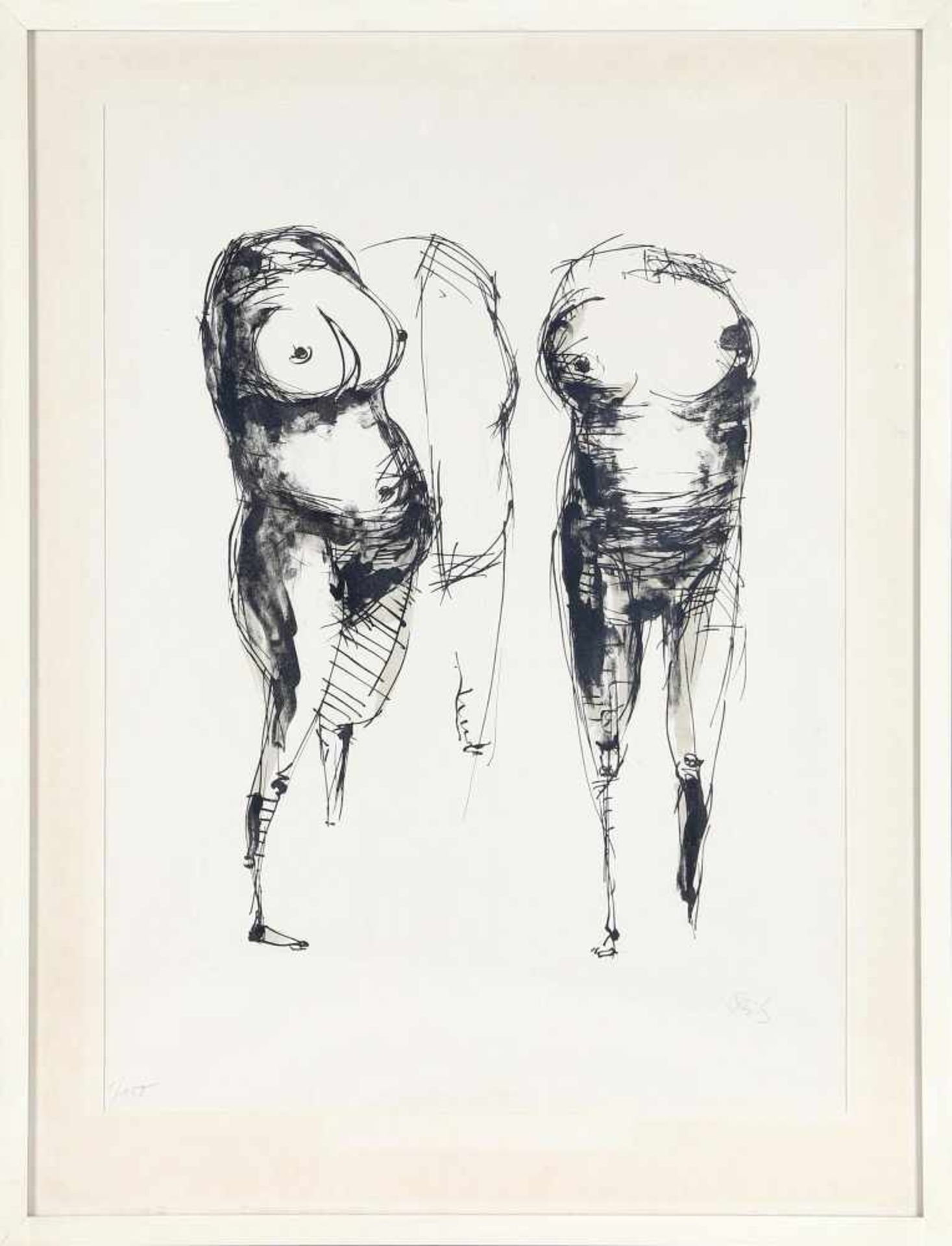 Gustav Seitz (Neckarau 1906-1969 Hamburg)Drei weibliche Torsi, 1967, Farblithographie (schwarz und