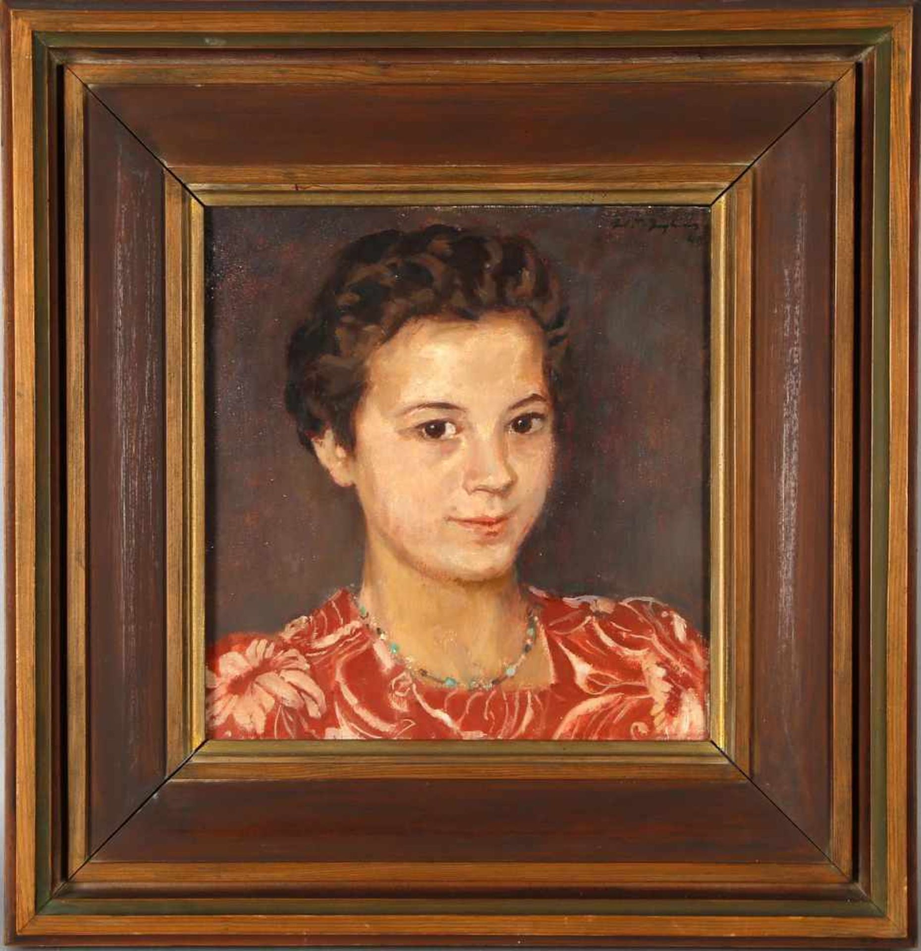 Julius Paul Junghanns (Wien 1876-1958 Düsseldorf)Porträt der Christa Rolshoven, 1949, Öl auf Holz,