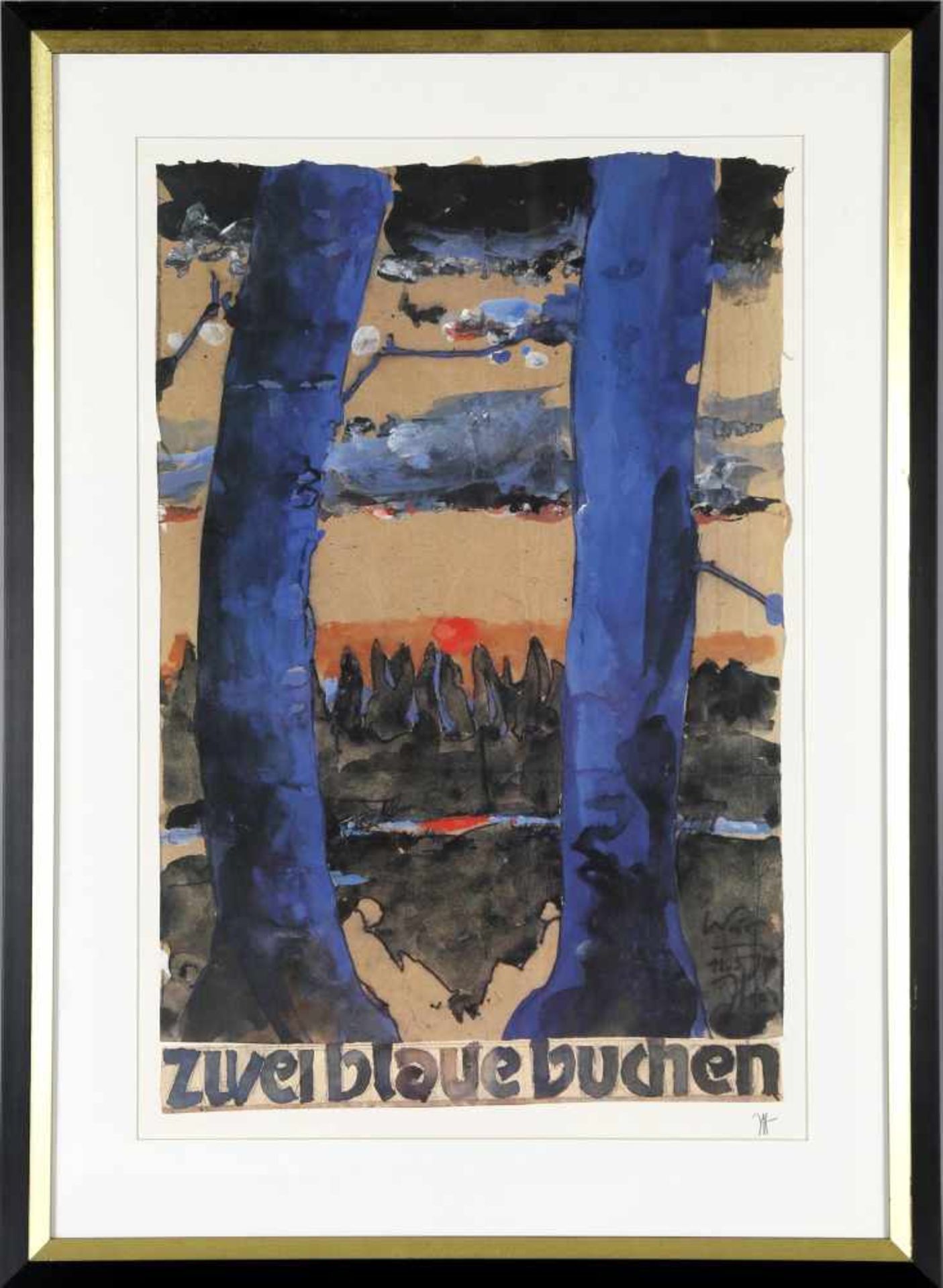 Horst Janssen (Wandsbek 1929-1995 Hamburg)Zwei blaue Buchen, 1994, Plakat (Farboffset) nach dem