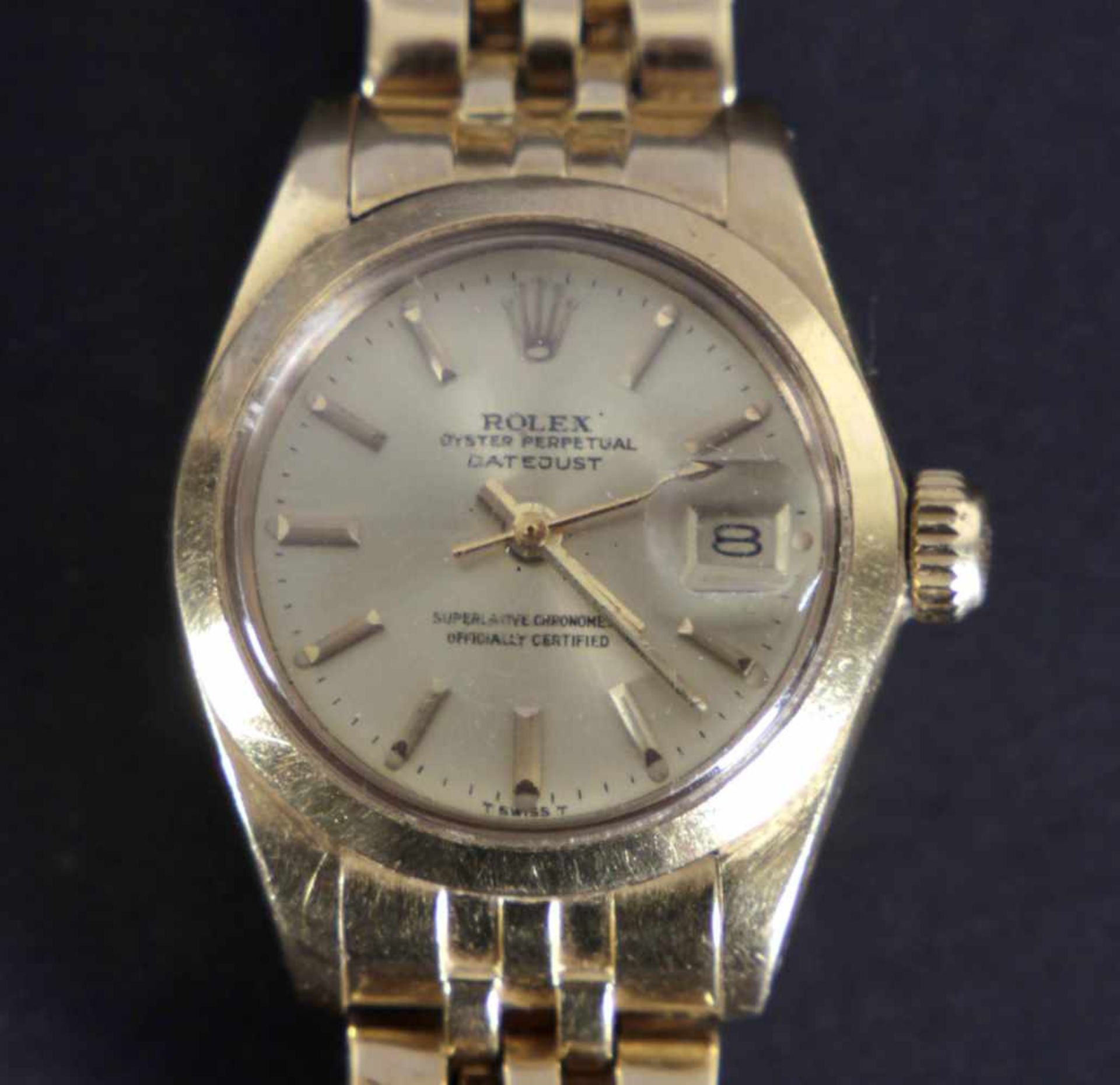 Rolex Oyster Perpetual, Datejust, Damenuhr, 750er GG, 1979