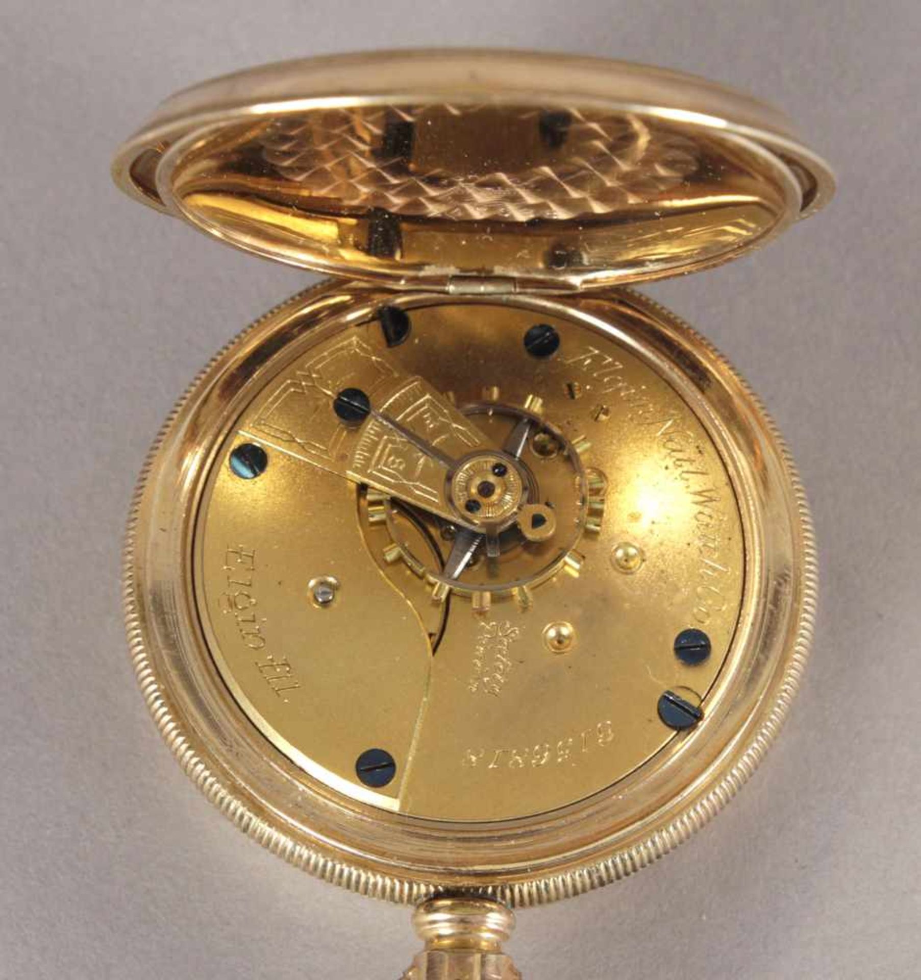 Schwere vergoldete Taschenuhr, Elgin, USA, 1896 - Bild 2 aus 2