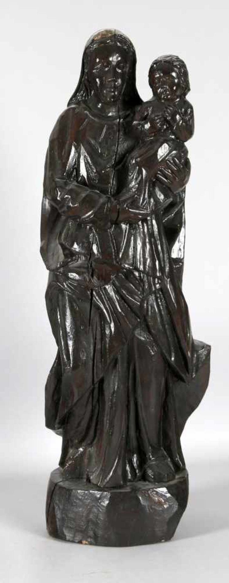 Mutter Gottes mit Jesus-Kind, Holz geschnitzt, 19. Jh.