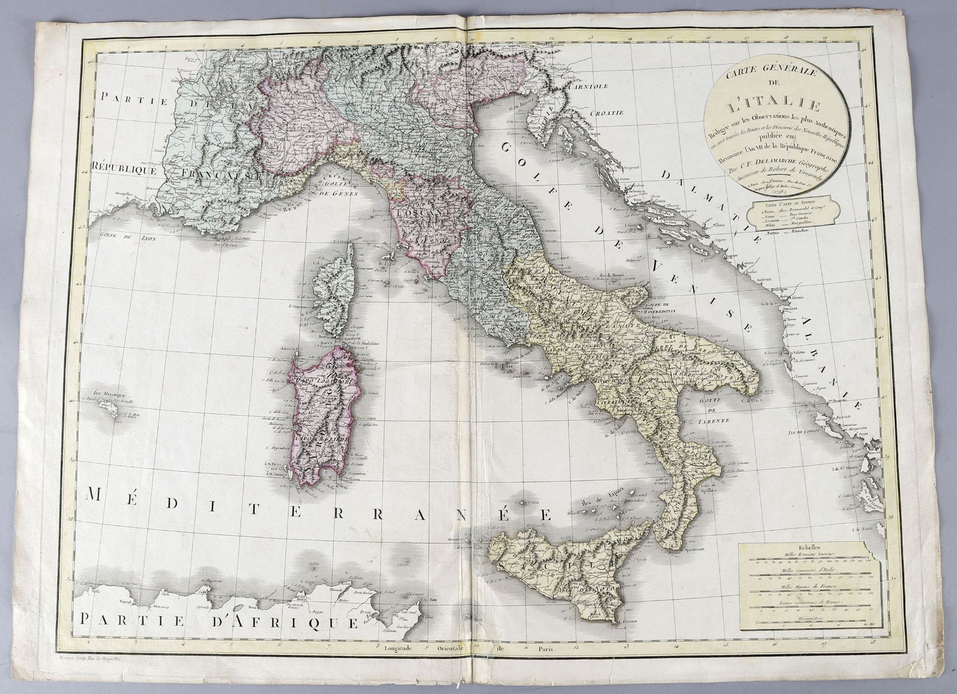 Carte générale de l´Italie, 1798