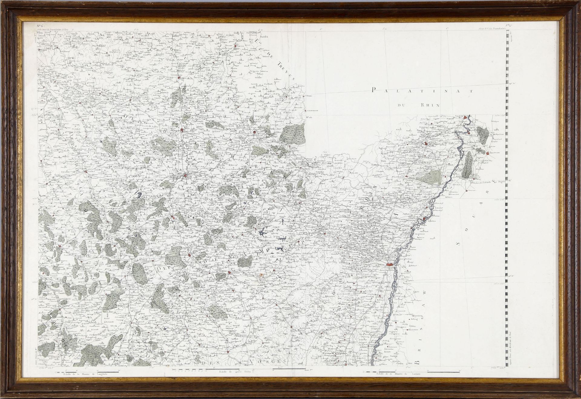 Karte der Départements Moselle und Meurthe, vor 1871