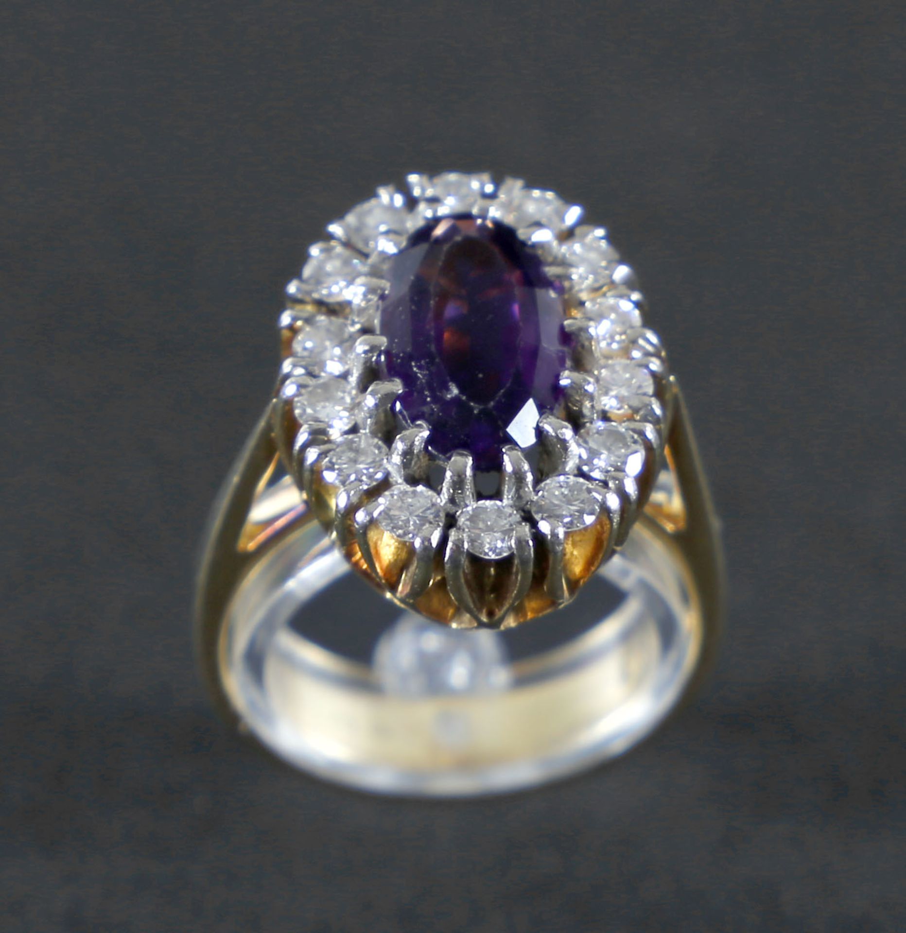 Amethystring mit Brillanten, 750er GG