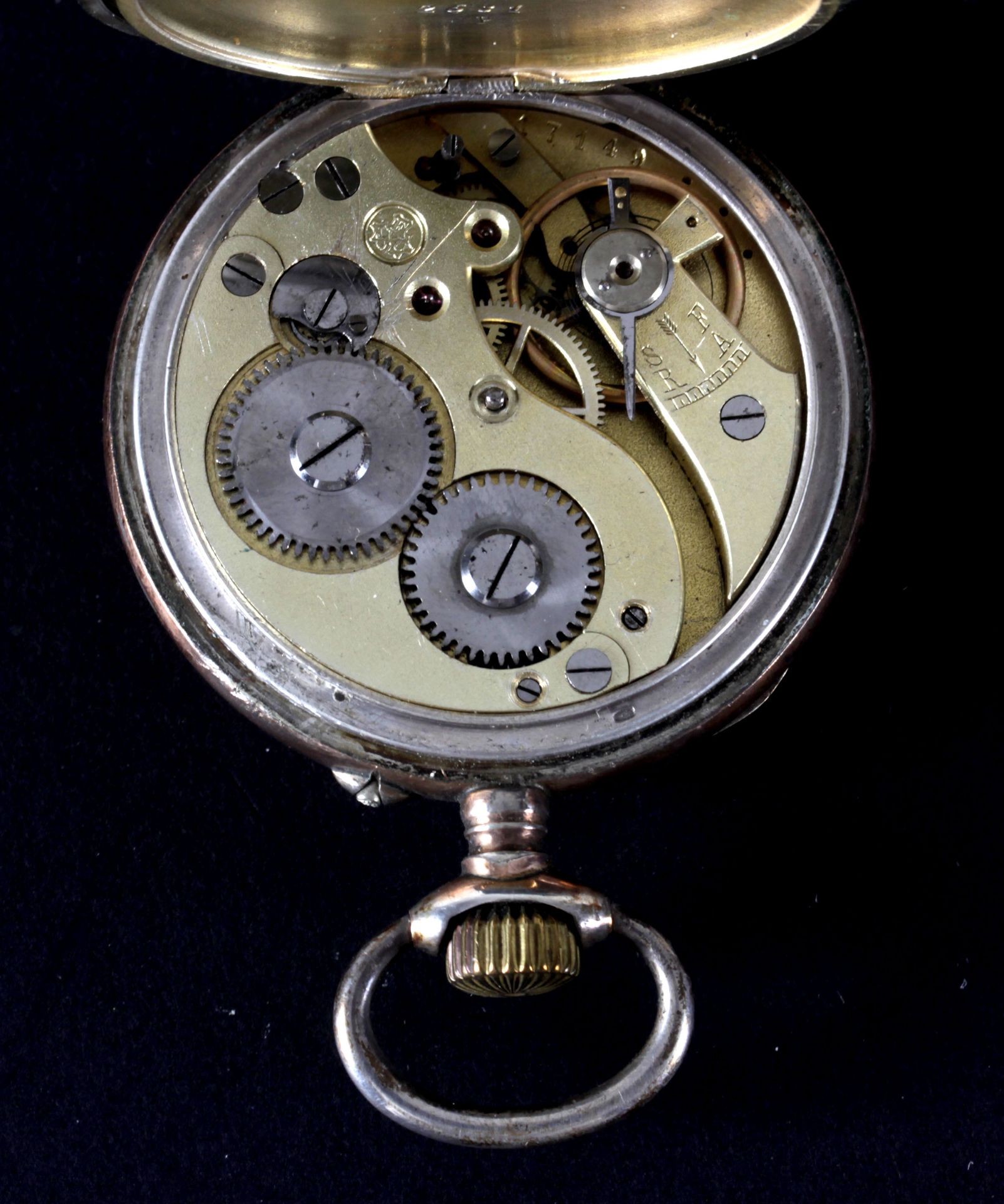 Herrentaschenuhr Silber, Fritz Hübner, Dudweiler, um 1900 - Image 2 of 2