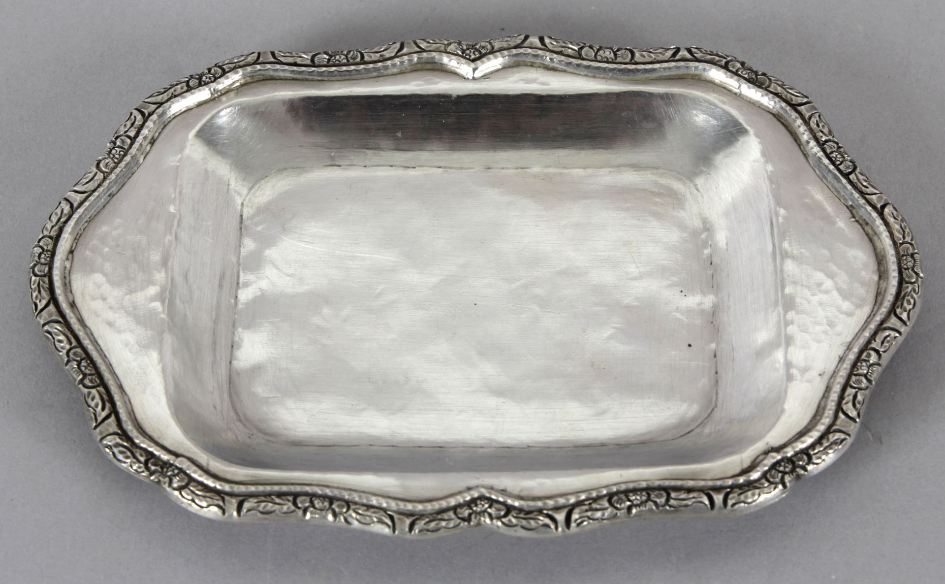 Fein ornamentierte Butterschale, 900er Silber, Welsch, Peru, um 1940