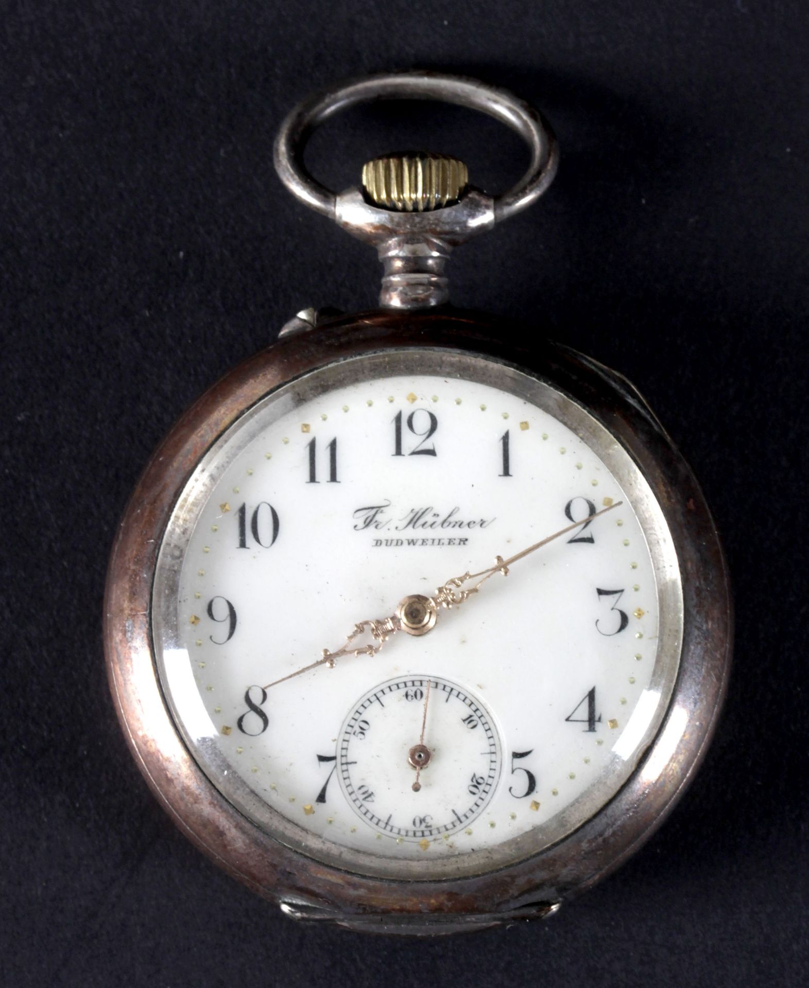 Herrentaschenuhr Silber, Fritz Hübner, Dudweiler, um 1900