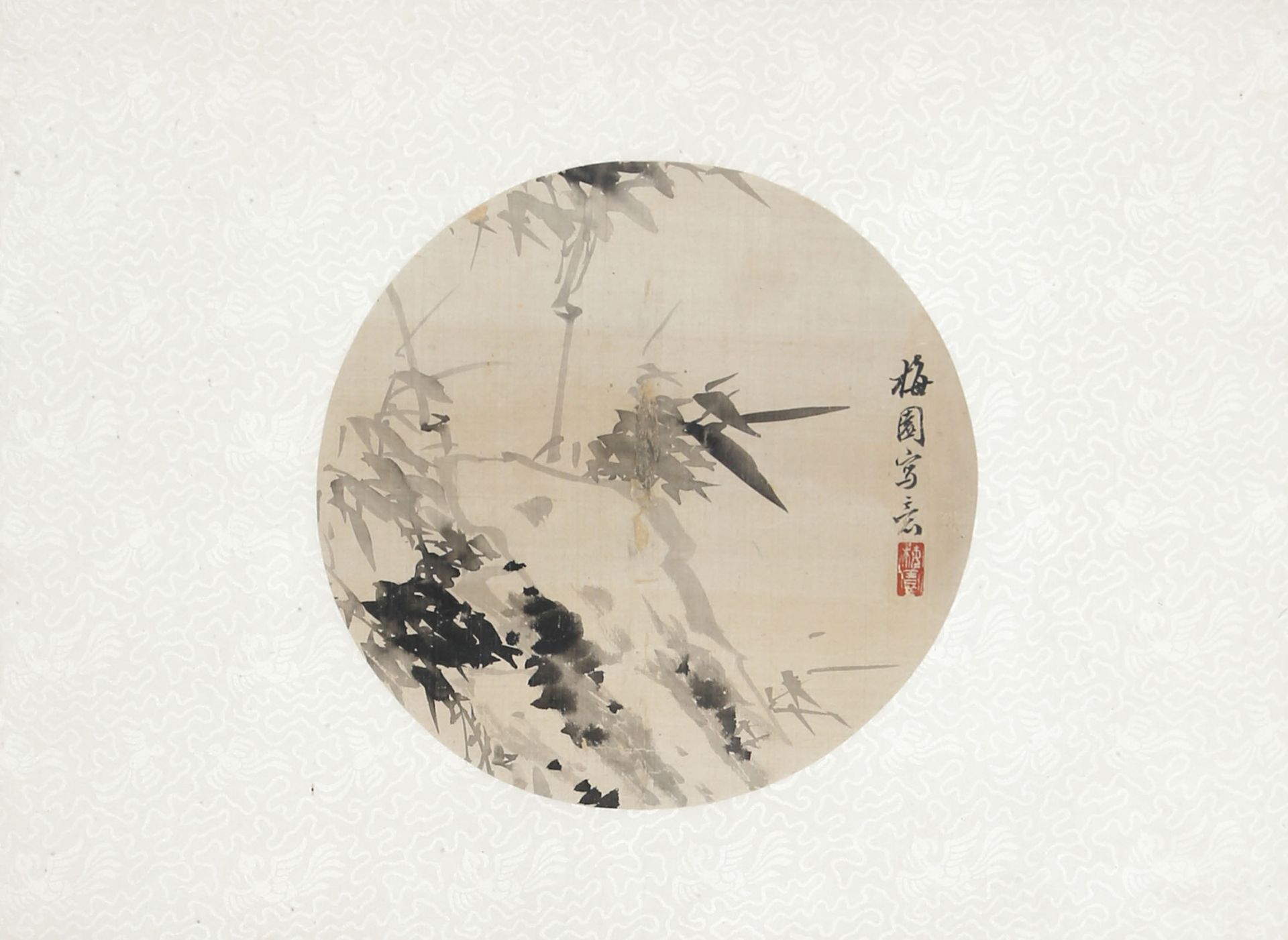 2 chinesische Tuschmalereien auf Seide - Bild 2 aus 2