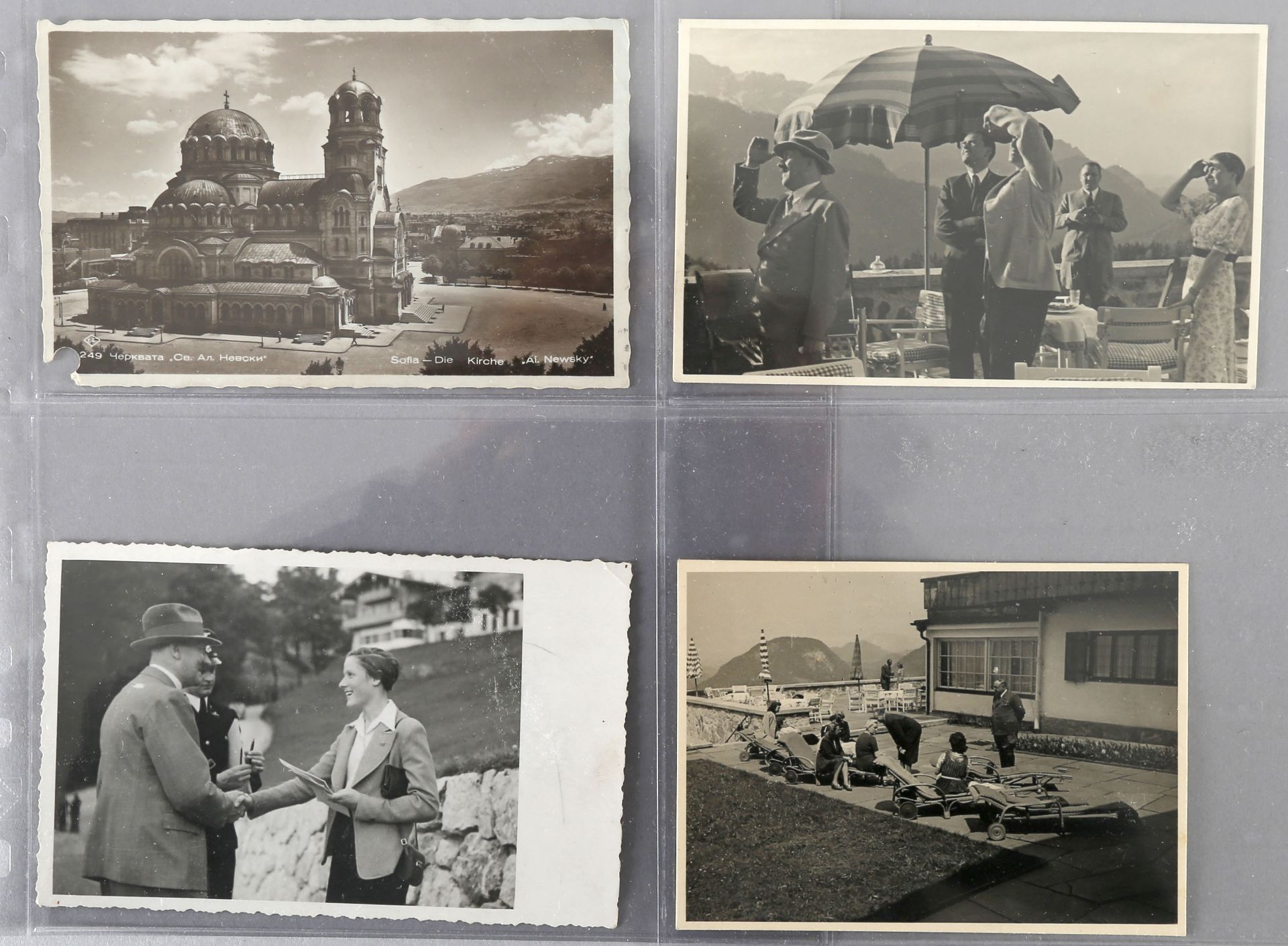 Privatfoto des Berghofes und drei Postkarten, 1930er Jahre