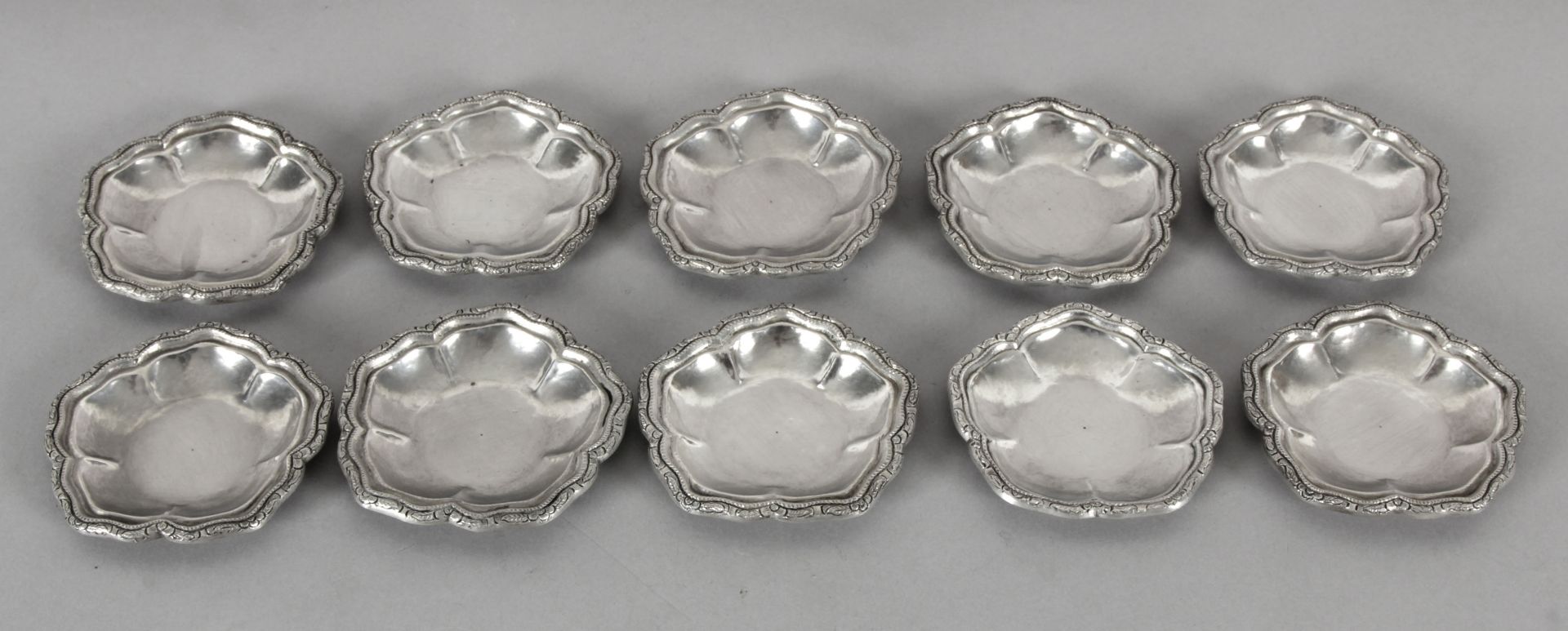 10 kleine Schälchen, 900er Silber, Welsch, Peru, um 1940