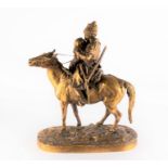 After Eugene Lanceray (1848-1886) Russian cast by F. Chopin, modelled as a Cossack bidding