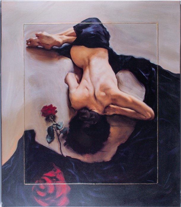 Michael J. Austin (XX-XXI) British 'Entwined' depicting a reclining nude from the back with a