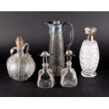 An Edwardian silver-collared decanter of tall pineapple form Sheffield 1902, by William Hutton &