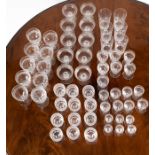 A 20th century crystal cut glass matching service  to include various champagne coupes and other
