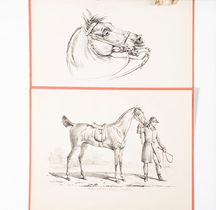 After Carle Vernet (1758-1836) French four lithographs on laid Ingres paper depicting studies of - Image 7 of 8