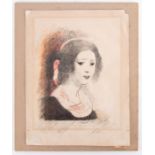 Marie Laurencin (1883-1956) French depicting a young woman, signed "Laurencin" in pencil, altered