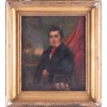American School,19th century depicting a half-lenght portrait of a gentleman, unsigned, oil on