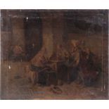 Luigi Georgeo Baldero (XIX-XX) Italian depicting soldiers in a tavern, signed lower right, oil on