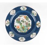 A large Chinese-style famille verte charger of circular form probably by Samson of Paris, apocryphal