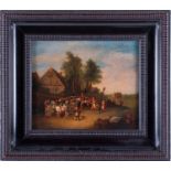 Dutch school, 19th century. Manner of Jan Brueghel The Elder depicting a peasant wedding,