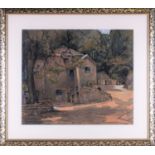 Dorothy Lake Gregory (1893-1970) Americandepicting a homestead, signed lower left, mixed media on