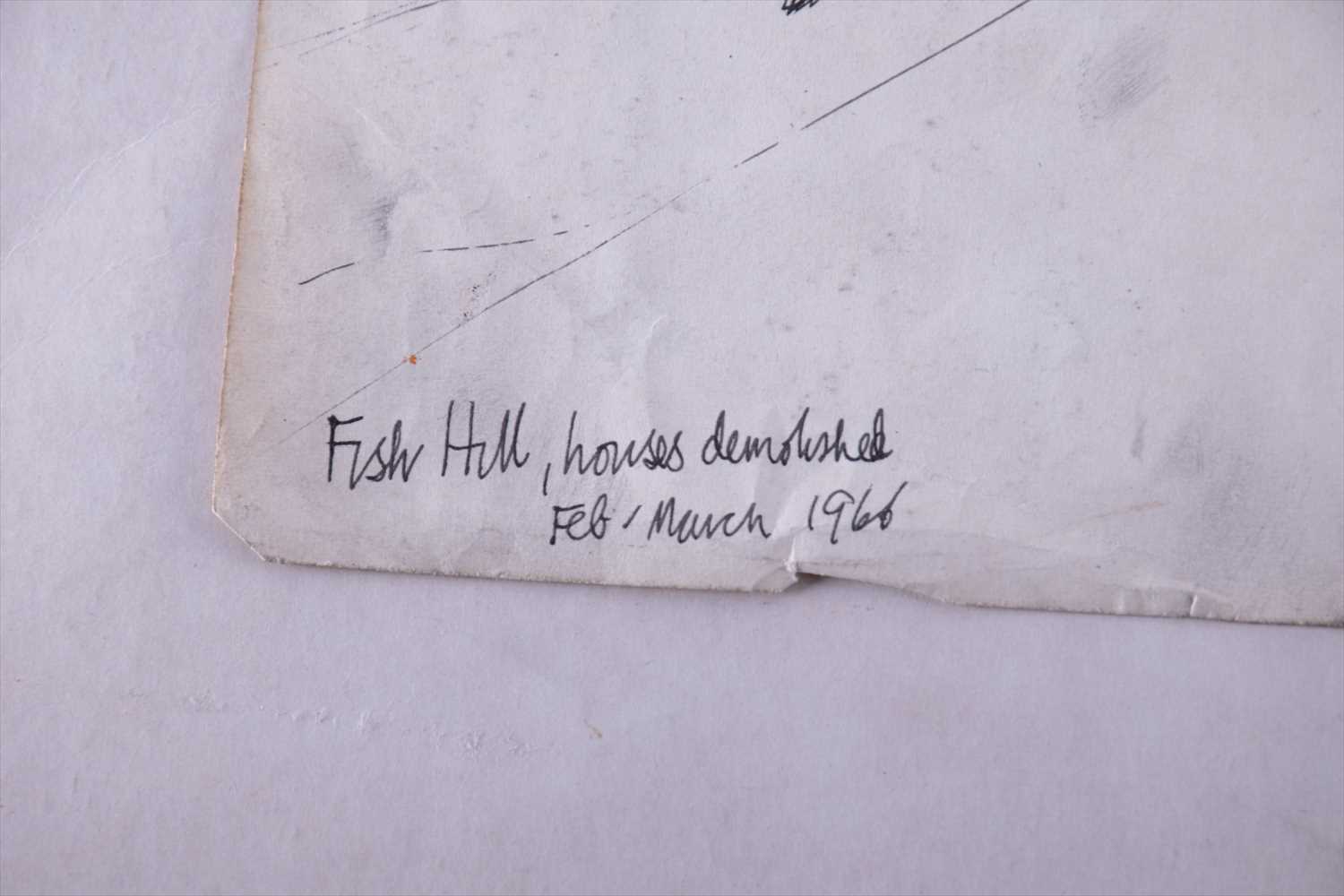 Alfred Daniels RBA RWS (1924-2015) British'Fish (street) Hill, houses demolished', depicting a - Image 9 of 9