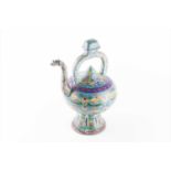 An early 20th century Chinese cloisonné teapot in the Middle Eastern tastewith opening to the top of
