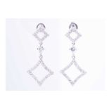 A pair of 18 carat white gold diamond chandelier earringsapprox 28 mm long