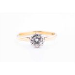 An 18ct yellow gold and solitaire diamond ringset with a round brilliant-cut diamond of