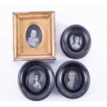 English School, probably 19th centuryA group of four miniatures depicting individual portraits of