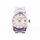 A 1960 Rolex Oyster Date Precision ref. 6466 stainless steel wristwatchthe silvered dial with