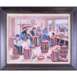 Alfred Daniels RBA RWS (1924-2015) British'Dufftown Cooperage', signed lower left, acrylic on