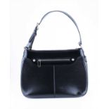 A Louis Vuitton Turenne shoulder bag in black leather with chrome mounts textured body and outer