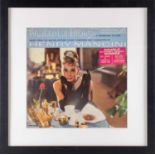 Audrey Hepburn: a Breakfast at Tiffany's original album soundtrack LP cover mounted and glazed in