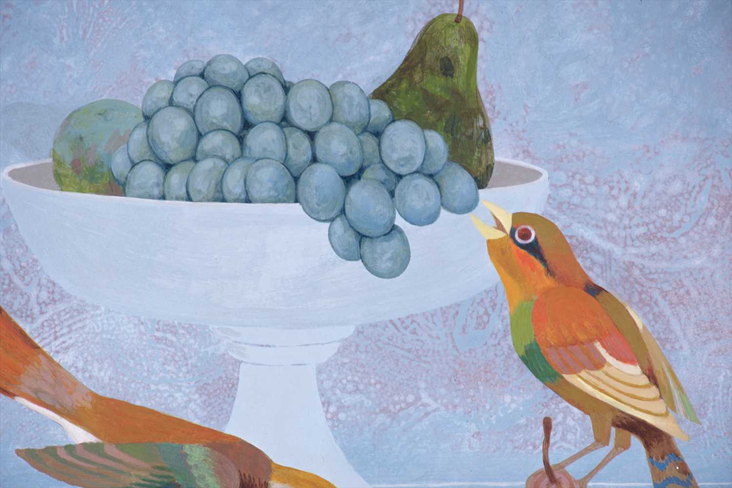 John Sewell (b.1926) British'Still life with 3 birds, pears and grapes', signed and dated 1978 lower - Image 4 of 4