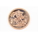 A 1992 Royal Mint Proof Sovereignwith obverse portrait by Raphael Maklouf, reverse St. George