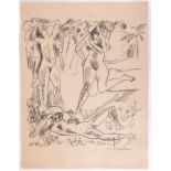 Hermann Max Pechstein (1881-1955) German"Composition (with three Arcadian nudes)", signed in