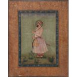 An 18th/19th century Mughal emperor portrait miniaturepossibly depicting the emperor Aurangzeb (