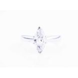 A marquise-cut diamond ringthe diamond of approximately 1.79 carats, approximate colour and