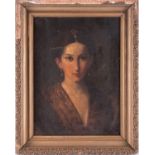 Continental school, late 19th-early 20th centurydepicting a portrait of a young woman, signature