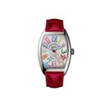 Franck Muller Cintree Curvex Color Dreams ladies stainless steel wristwatch, the guilloche enamel