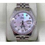 A 1994 Rolex Oyster Perpetual DateJust ref. 16234 stainless steel automatic wristwatchthe mother-