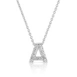 Roberto Coin. A white gold and diamond Initial A 'Tiny Treasures' necklace, set with 0.04ct of