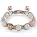 A Shamballa Jewels 18ct rose gold, pink sapphire & moonstone bracelet, set with pink sapphire and