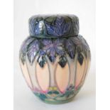 A small Moorcroft 'Cluny' pattern ginger jar and cover. Date code for 1993, painters initials BW,